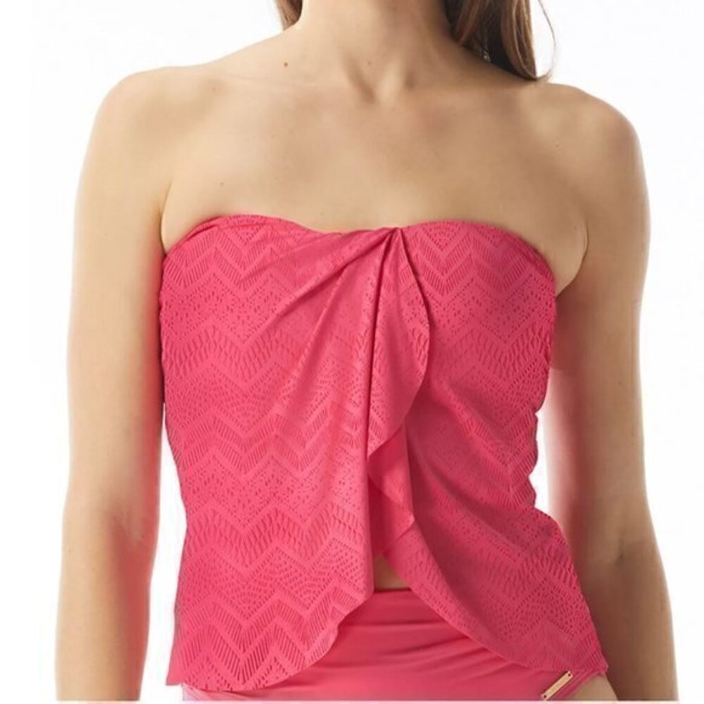 Vince Camuto Crochet Draped Tankini Top -XS